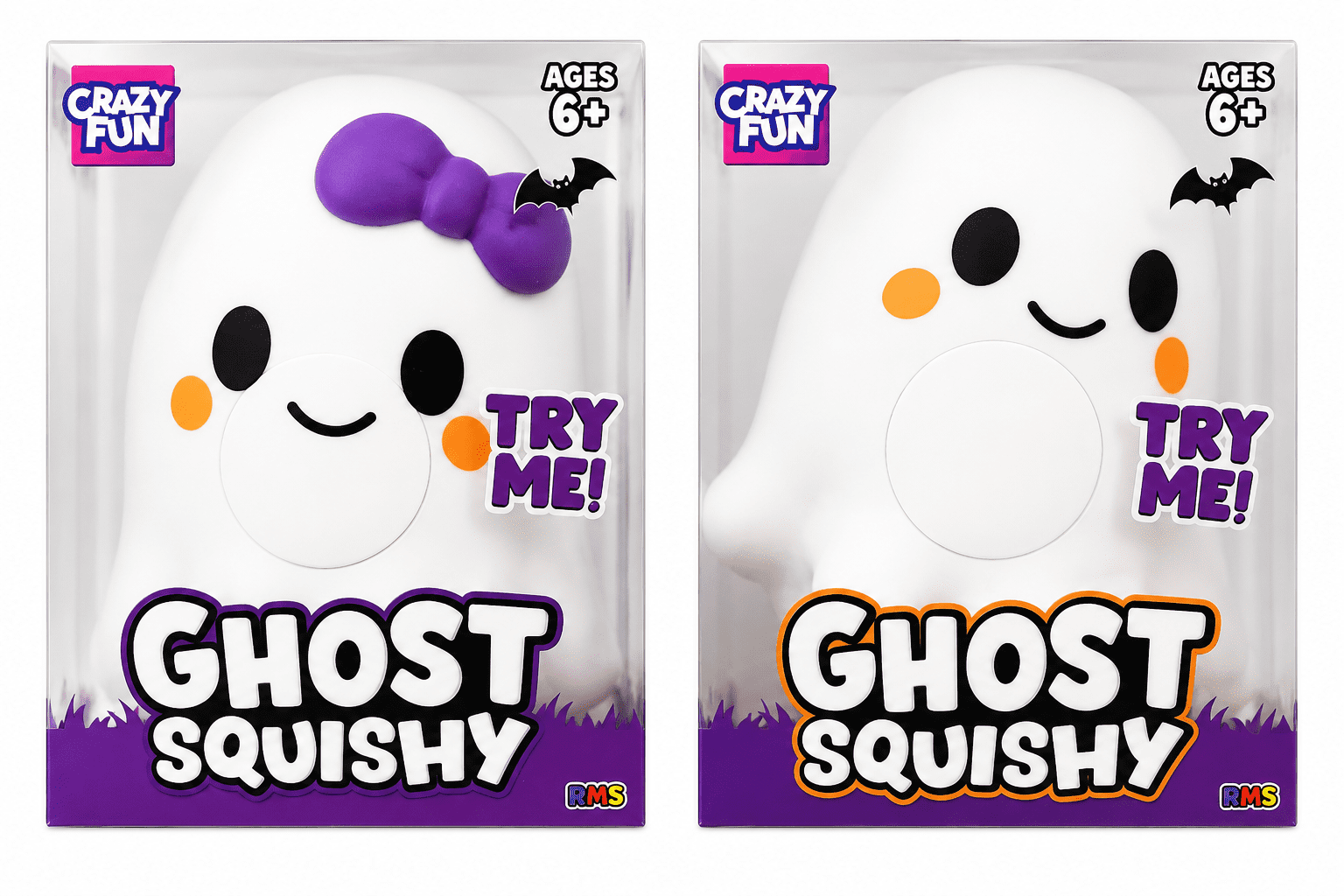 Crazy Fun Large Sensory Squishy Stress Relieving Ghost Figure, 1 of each