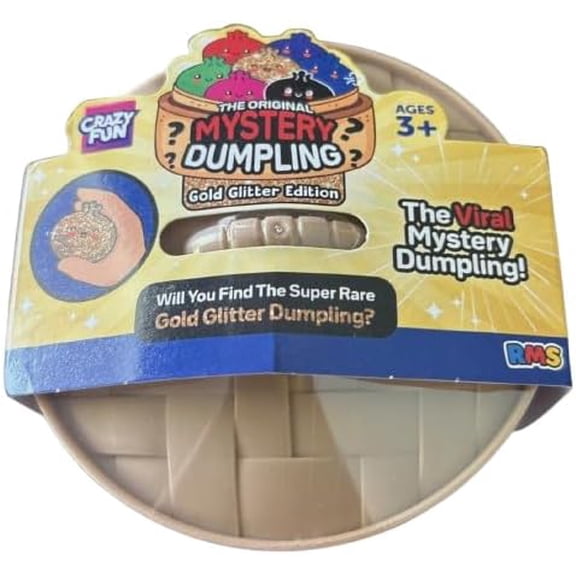 Crazy Fun Mystery Squishy Dumpling Gold Glitter Edition - 1 Random Color