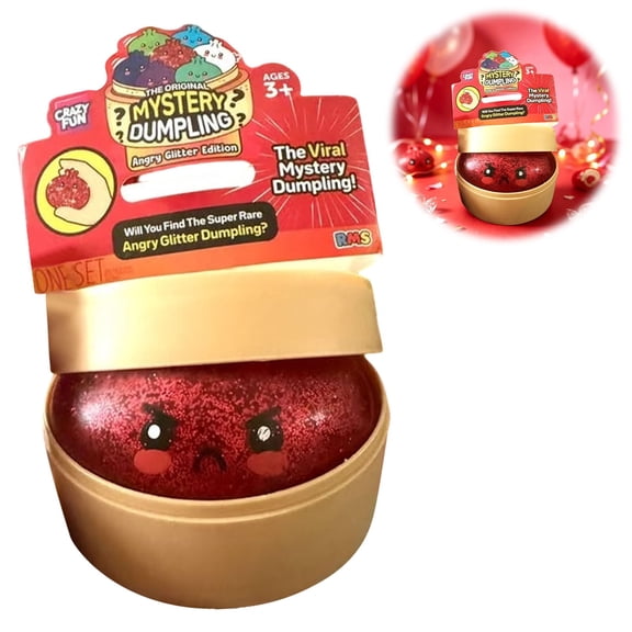 Crazy Fun RMS Anger Mystery Dumpling Squishy with Box, Angry Glitter Edition Bao Bun Toy, Tactile Sensory Fidget Ball, Mystery Collectible Toy for Home Decor 1PC