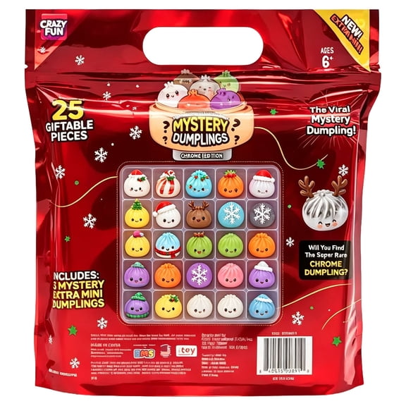 Crazy Fun RMS Christmas Advent Calendar 2026, 25 Days of Dumpling Surprises Countdown Calendar with Cute Mini Dumpling Stress Relief Balls, Xmas Countdown Gifts for Party Favors