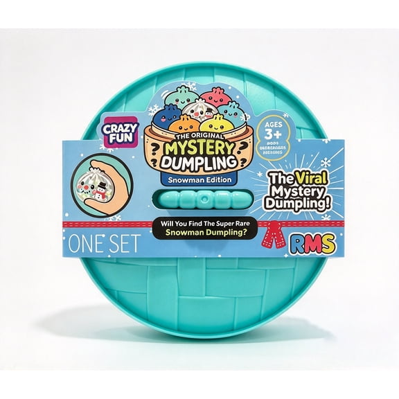 Crazy Fun RMS Christmas Viral Mystery Dumpling Toy - Snowman Edition Blind Box, The Surprise Stress Relief Fidget Toy, Find the Super Rare Snowman, Ages 3+