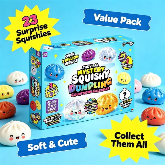 Compact Calander Designs Crazy Fun RMS Dumpling Squishy Mystery Box Countdown Calendar, Dumpling ...