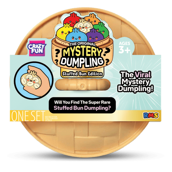 Crazy Fun RMS Mystery Stuffed Bun Dumpling ,Collectible Novelty Flavor Blind Bun Squishies with Steamer Box