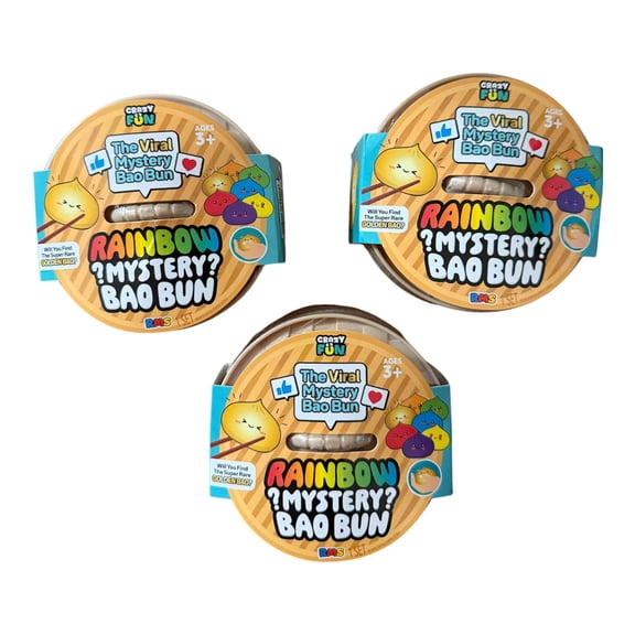 Crazy Fun Rainbow Mystery Bao Bun Dumplings, 3 Pack