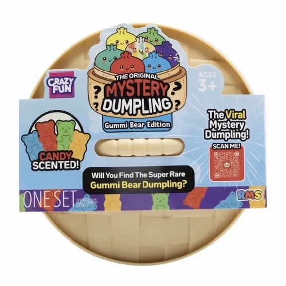 Crazy Fun Rms Mystery Dumpling Squishy Gummi Bear Edition, Candy Scented Squishy Toy With Steamer Case, Collectible Fidget Toy