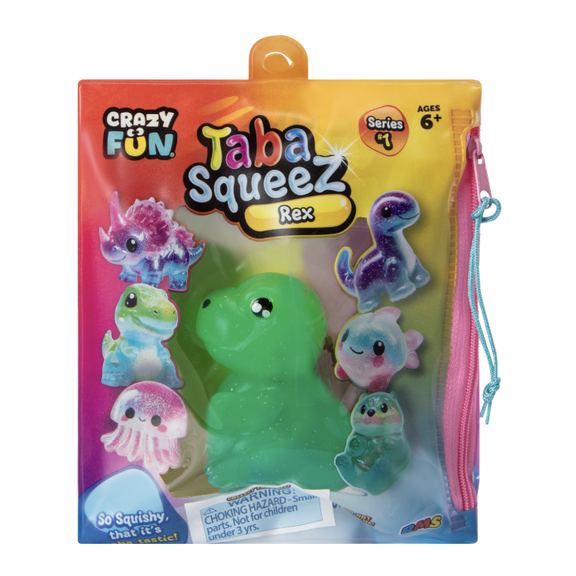 Crazy Fun Series 1 Taba Squeez Rex the Tyrannosaurus Rex Dinosaur Sensory Squeeze figure
