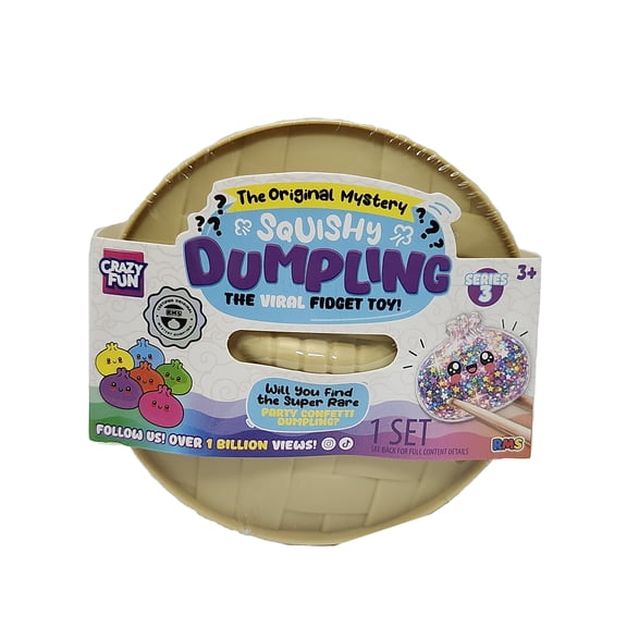 Crazy Fun The Original Mystery Squishy Dumpling Series 3 Fidget Toy, 1 Mystery Style