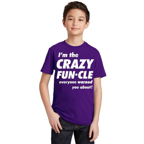 Crazy Funcle Everyone Warned You About Fun Uncle Youth T-shirt, Youth L, Purple