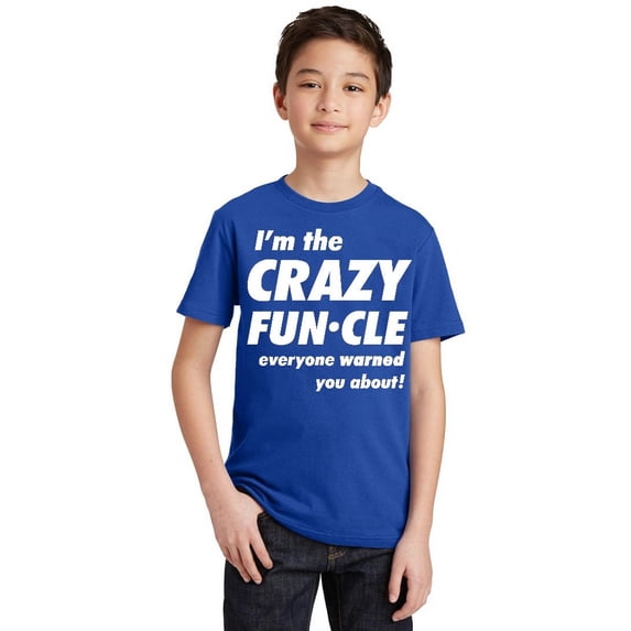 Crazy Funcle Everyone Warned You About Funny Family Uncle Youth T-shirt, Youth S, Royal