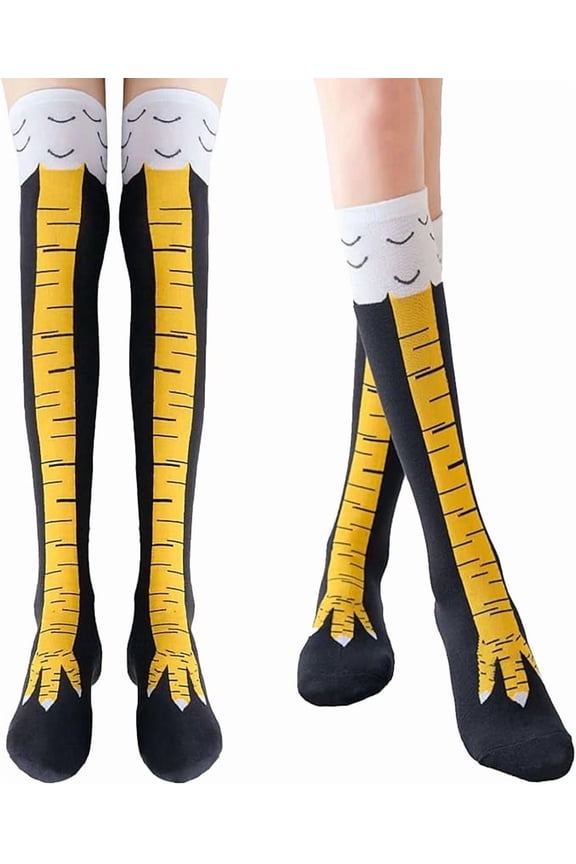 Crazy Funny Chicken Feet Socks for Women Men, 3D Novelty Gag Gift Stocking Stuffers, White Elephant Gifts for Adults