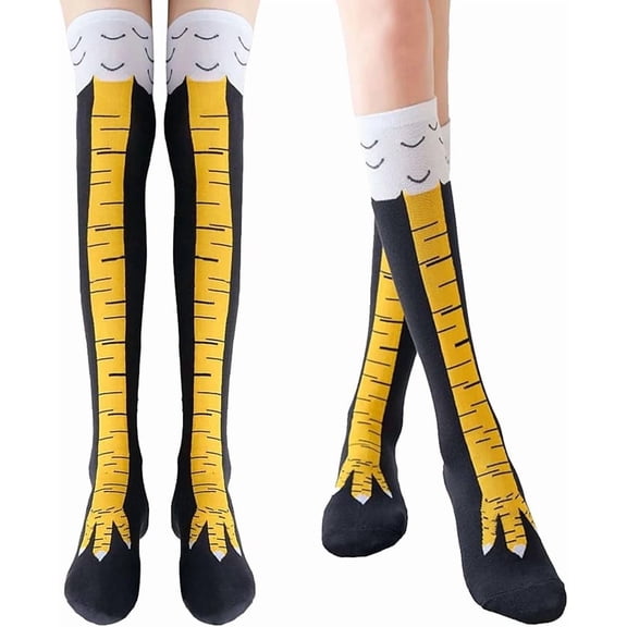 Crazy Funny Chicken Feet Socks for Women Men, 3D Novelty Gag Gift Stocking Stuffers, White Elephant Gifts for Adults