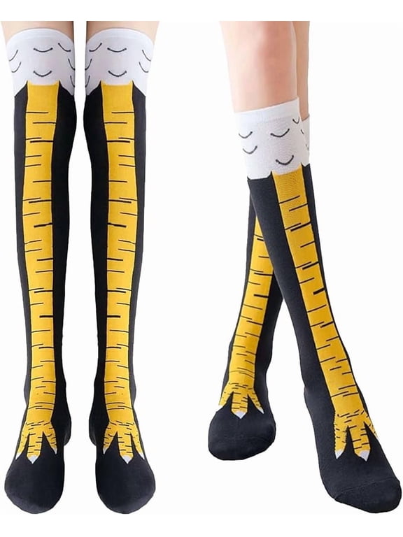 Crazy Funny Chicken Feet Socks for Women Men, 3D Novelty Gag Gift Stocking Stuffers, White Elephant Gifts for Adults