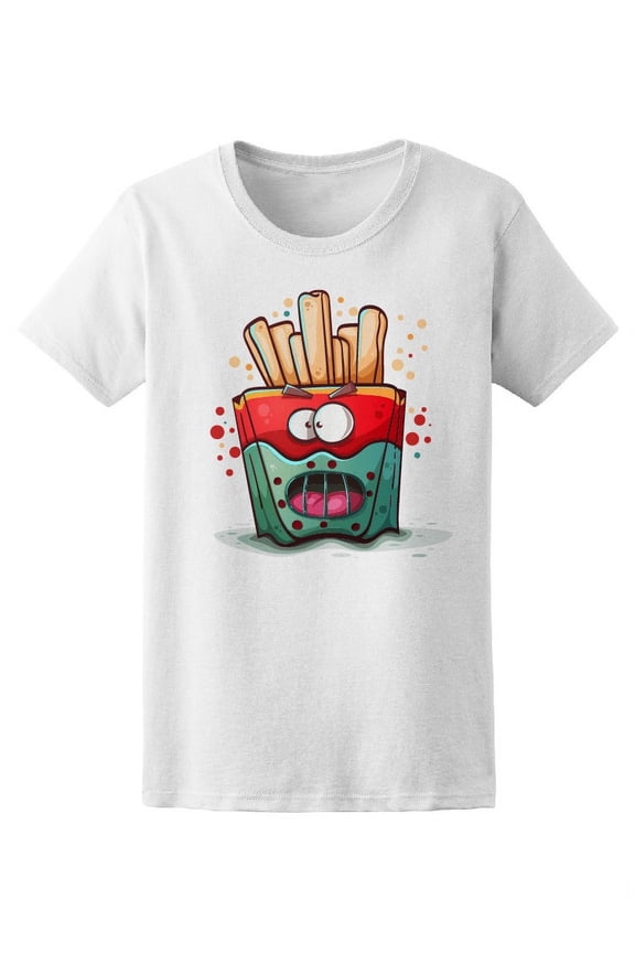 Crazy Funny Looking French Fries T-Shirt Women -Image by Shutterstock, Female Small