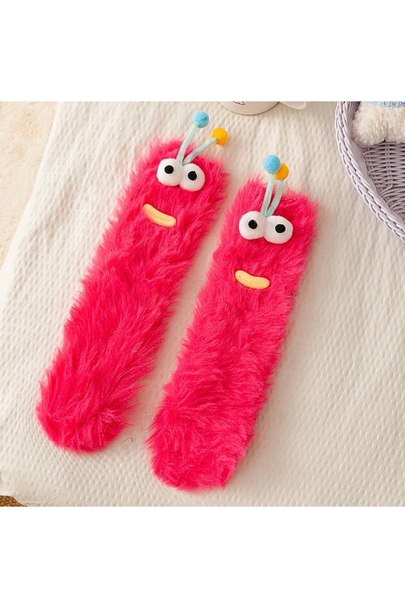 Crazy Funny Socks Novelty Animal & Cartoon Fuzzy Socks Fluffy Slipper Novelty Fun Sock, Soft Warm Polyester