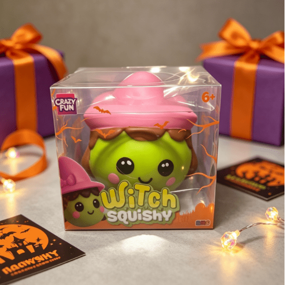 Crazy Funny Witch Squishy Toy, Soft Slow Rising Stress Relief Toy for Halloween Gift Giving