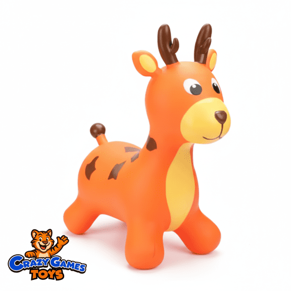 Crazy Games Toys Deer Hopper Inflatable Ride-On Toy for Kids with Hand Pump