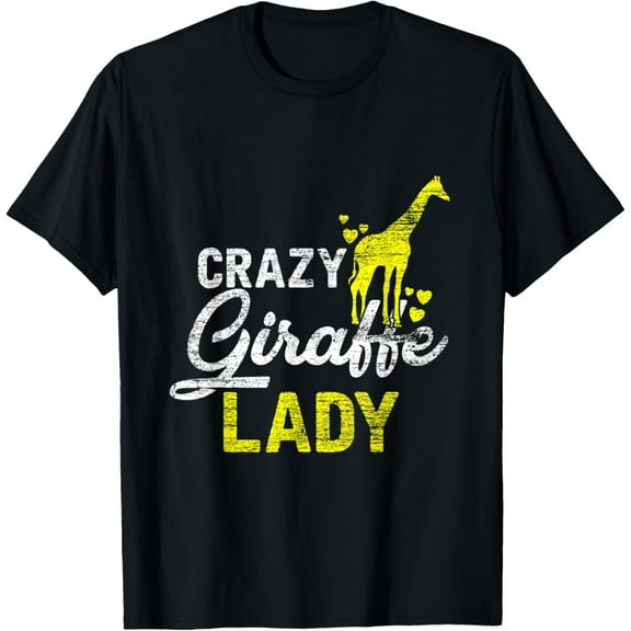 Crazy Giraffe Lady Vintage Zoo Keeper Girls Women Giraffe T-Shirt