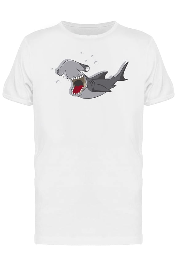 Crazy Hammerhead Shark Cartoon Tee Men's -Image by Shutterstock