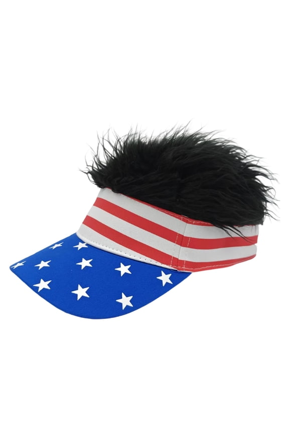 Crazy Hats for kidsMens Visor Cap Wig Adjustable Baseball Cap Golf Hats with Fake Hair