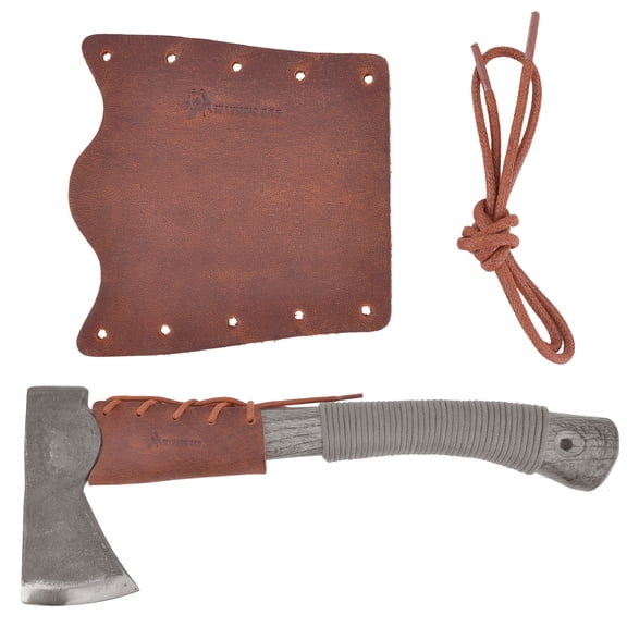 Crazy Horse Cowhide Leather Axe Handle Guard Collar Axe Handle Holsters Protection in Brown Color