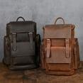 thumbnail image 1 of Crazy Horse Leather Men's Leather Backpack First Layer Cowhide, 1 of 2