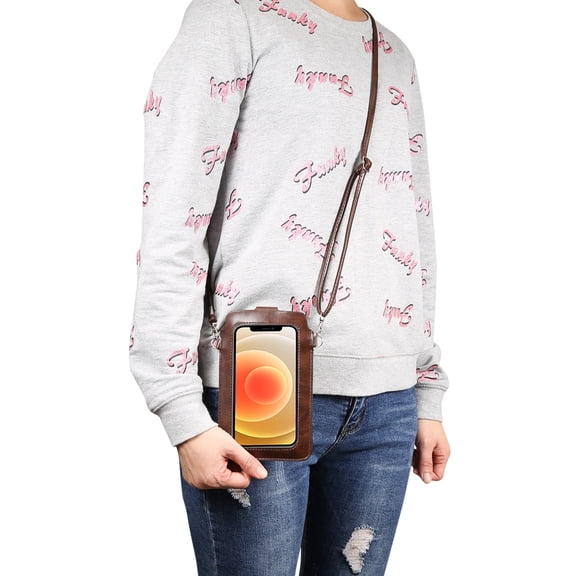 Crazy Horse Textured Riser Touch Screen Phone Case Universal Diagonal Carrying  Leather Case for