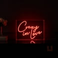 thumbnail image 1 of Crazy In Love 14" X 10" Contemporary Glam Acrylic Box USB Operated LED Neon Light, Red, 1 of 7