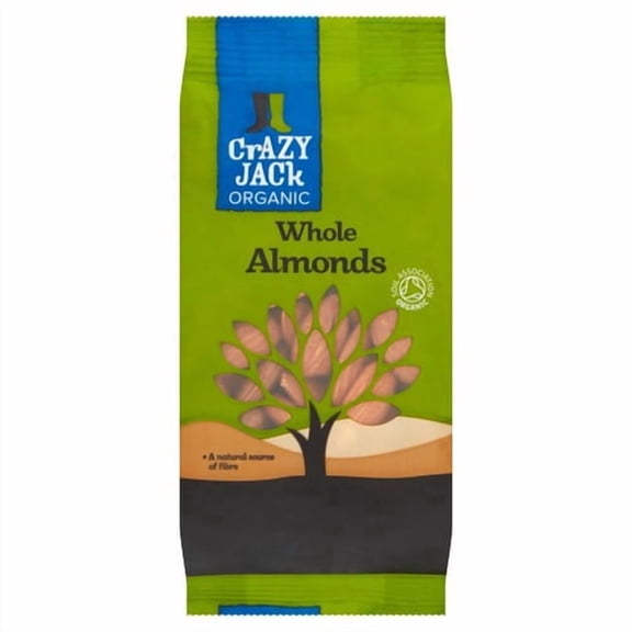 Crazy Jack Organic Almonds 100g, British Import (Pack of 3)