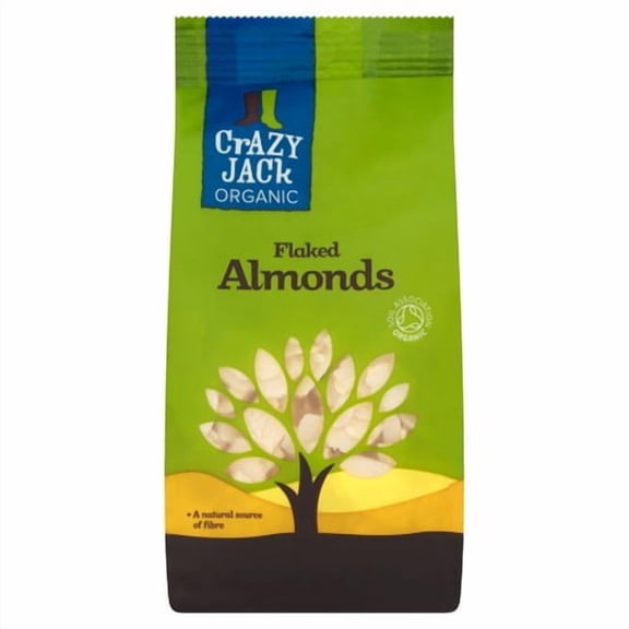 Crazy Jack Organic Flaked Almonds 100g, British Import (Pack of 3)
