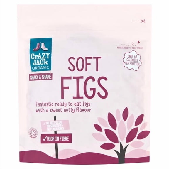 Crazy Jack Organic Soft Figs Ready To Eat 200g, British Import (Pack of 2)