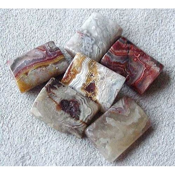 Crazy Lace Agate 8" Strand | 14x10mm | Orange/Grey/White | Rectangle | ~14 Bds