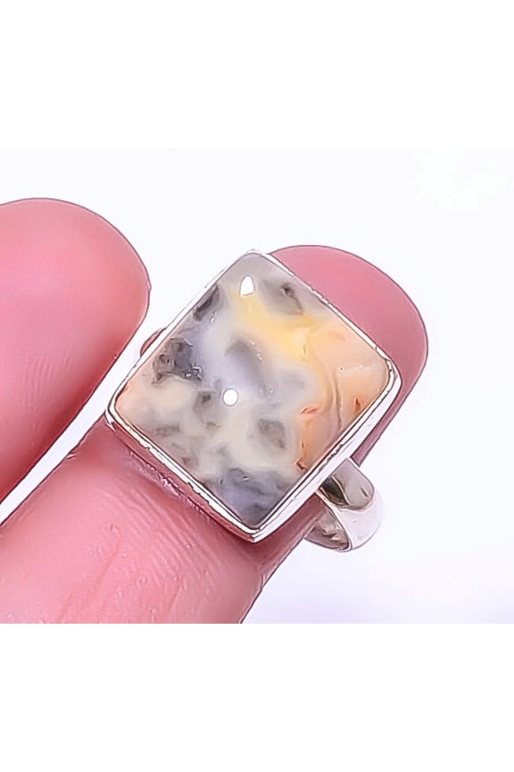 Crazy Lace Agate - Australia 925 Sterling Silver Jewelry Ring s.9 T953, Christmas Gift, Gemstone Silver Jewelry, Agate Ring, New Year Sale