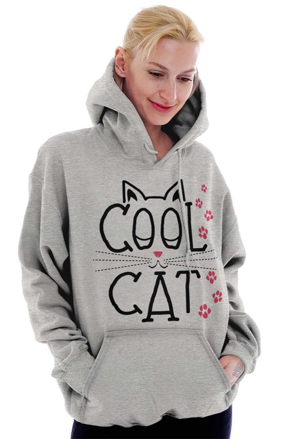Crazy Lady Cool Cat Kitten Adorable Hoodie Sweatshirt Women Brisco Brands S