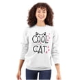 thumbnail image 1 of Crazy Lady Cool Cat Kitten Adorable Women Crewneck Sweatshirt Brisco Brands S, 1 of 5