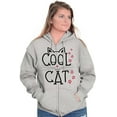 thumbnail image 1 of Crazy Lady Cool Cat Kitten Adorable Womens Plus Size Graphic Zipper Hoodie Brisco Brands 5X, 1 of 5