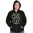 thumbnail image 1 of Crazy Lady Cool Cat Kitten Adorable Zip Hoodie Sweatshirt Women Brisco Brands M, 1 of 5