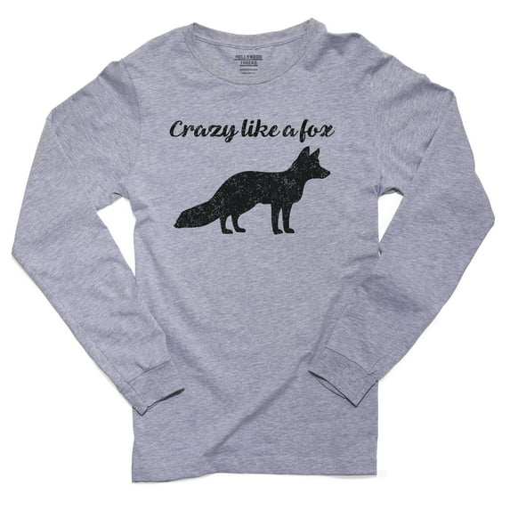 Crazy Like A Fox Men's Long Sleeve Grey T-Shirt