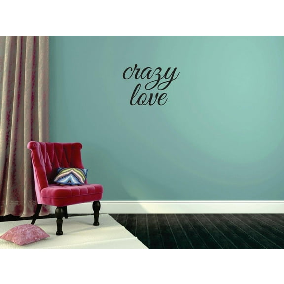 Crazy Love Vinyl Wall Decal for Home - Dreams Beautiful Twinkle Eyes Loved Sweet Cute Wall Decal Bedroom Living Room Entry - Removable High Tact - Size: 18 In x 18 In