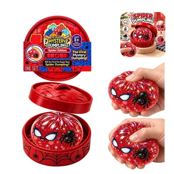 Crazy Mystery Dumpling Spider Edition Squishies Box for Stress Relief, Surprises