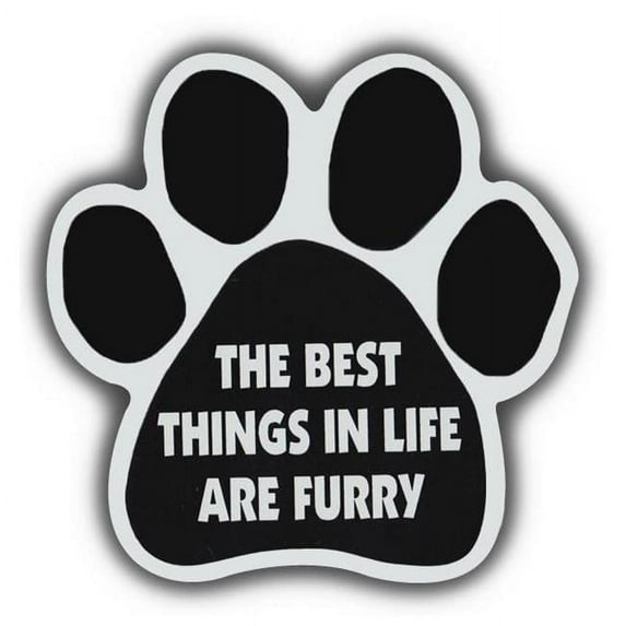Crazy Novelty Guy 476 The Best Things In Life Are Furry, Dog & Cat Paw Magnet - 5.5 x 5.5 in.