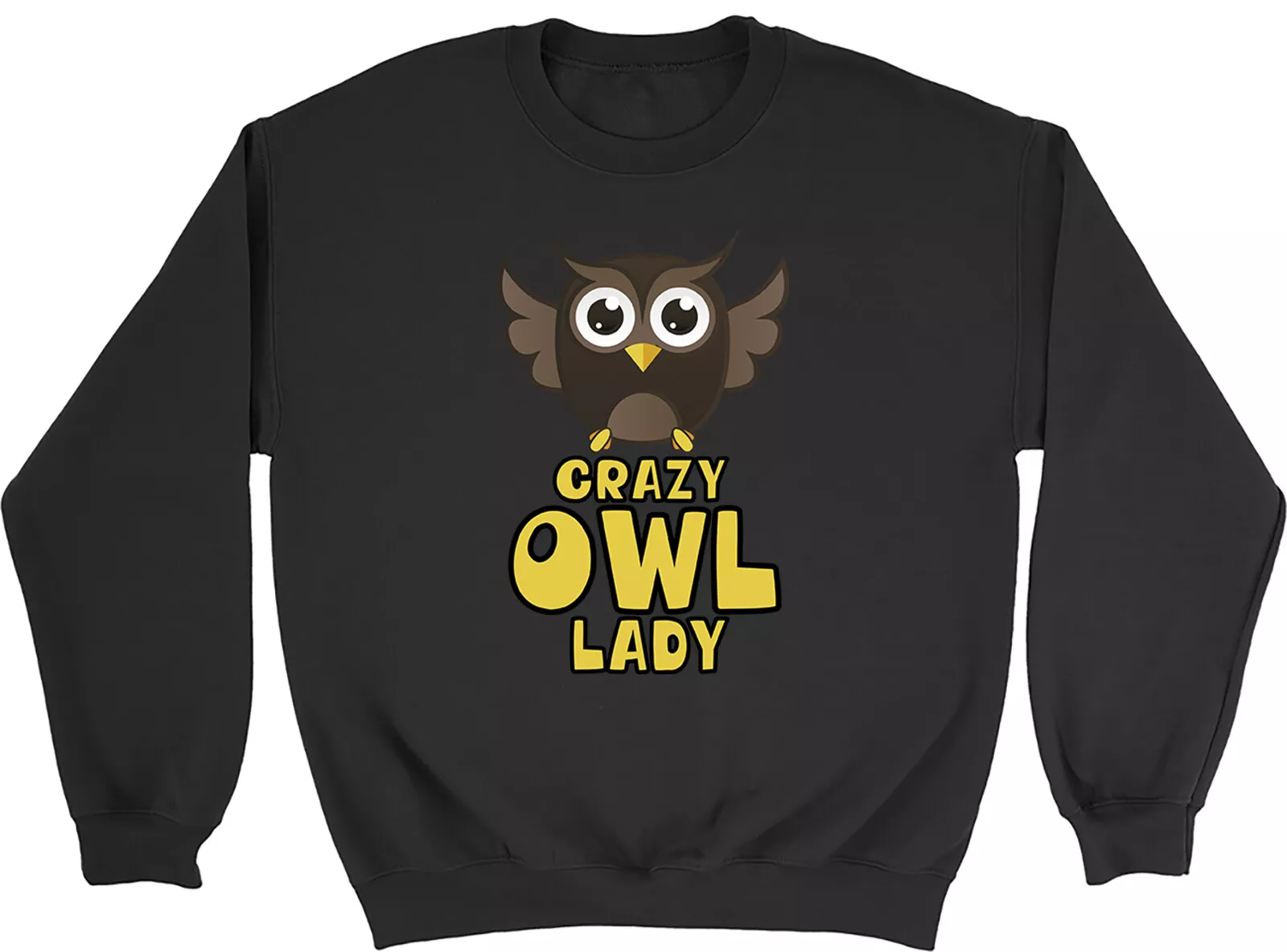 Crazy Owl Lady Sweatshirt Mens Womens Funny Night Bird Gift Jumper