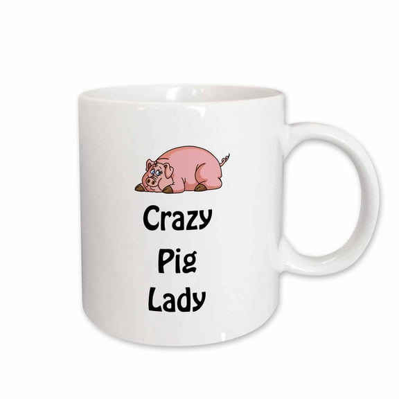 3drose, Crazy Pig Lady, 11oz Mug