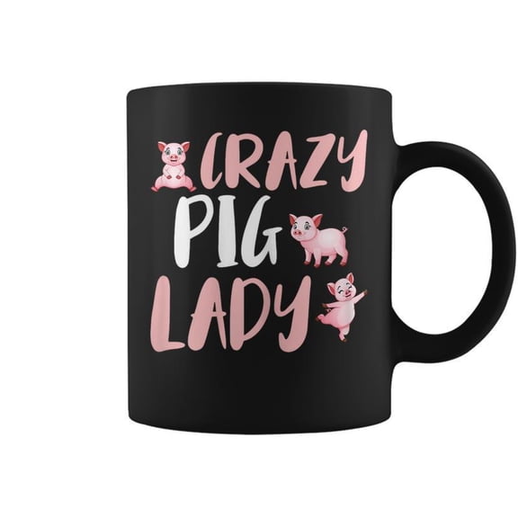 Crazy Pig Lady Piglet Farm Coffee Mugs
