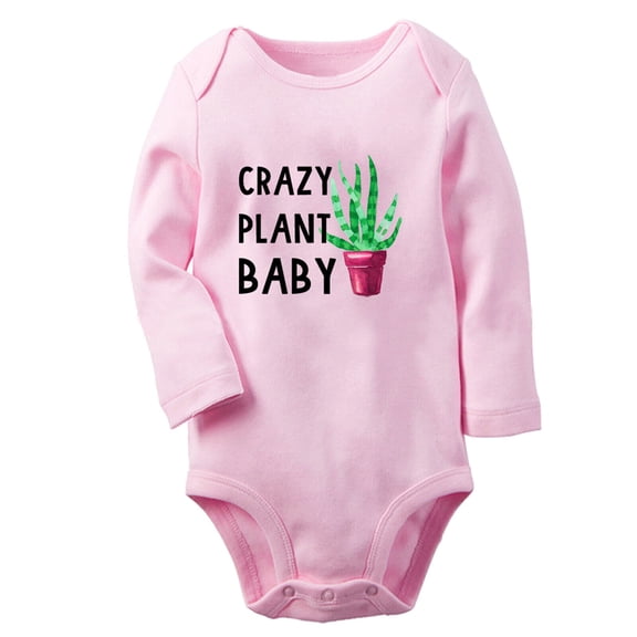 Crazy Plant Funny Rompers, Newborn Baby Unisex Bodysuits, Infant Jumpsuits, Toddler 0-12 Months Kids Long Sleeves Oufits (Pink, 6-12 Months)