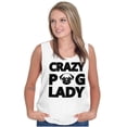 thumbnail image 1 of Crazy Pug Lady Dog Pets Owner Rescue Tank Top Tee Shirt Women Brisco Brands S, 1 of 5