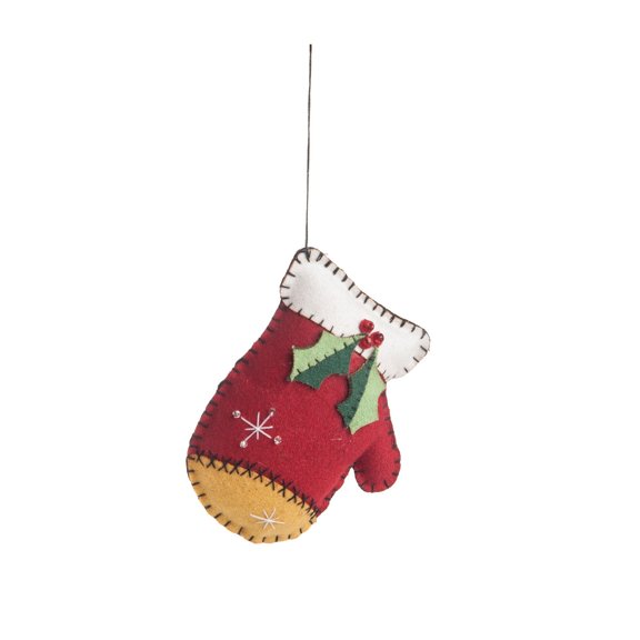 Crazy Quilt Mitten Christmas XMAS Ornament