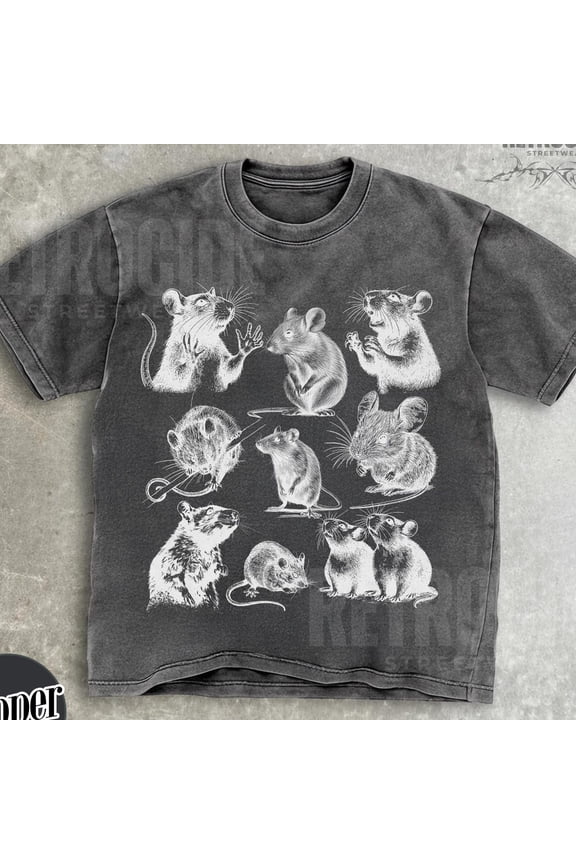 Crazy Rats 90s TShirtRetro Medieval Rat TshirtGothic Grunge ClothingHorror Funny Rats TeeD