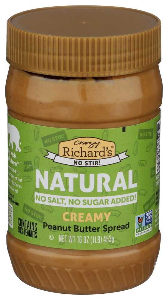 Crazy Richard Peanut Butter No Stir 16 oz (Pack of 12)