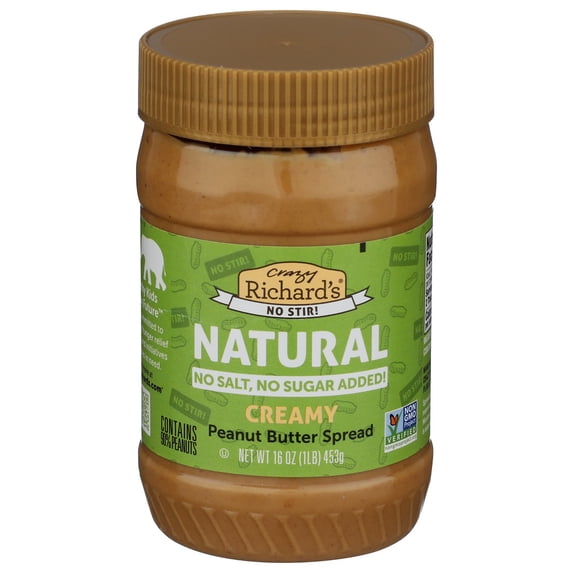 Crazy Richard Peanut Butter No Stir 16 oz (Pack of 12) - Walmart.com