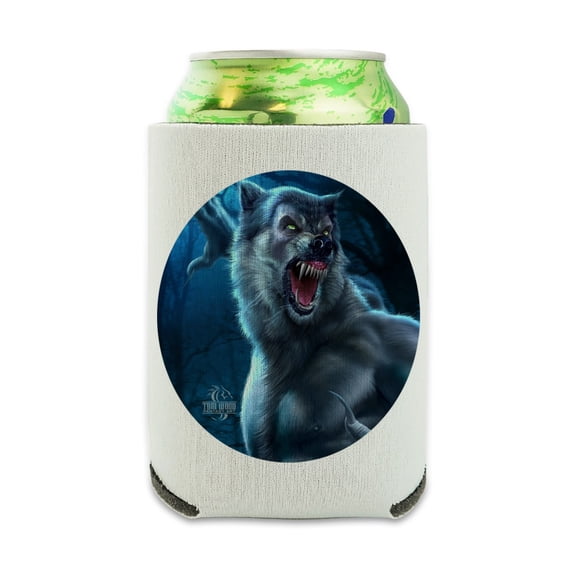 Crazy Scary Werewolf Monster Can Cooler - Drink Sleeve Hugger Collapsible Insulator - Beverage Insulated Holder